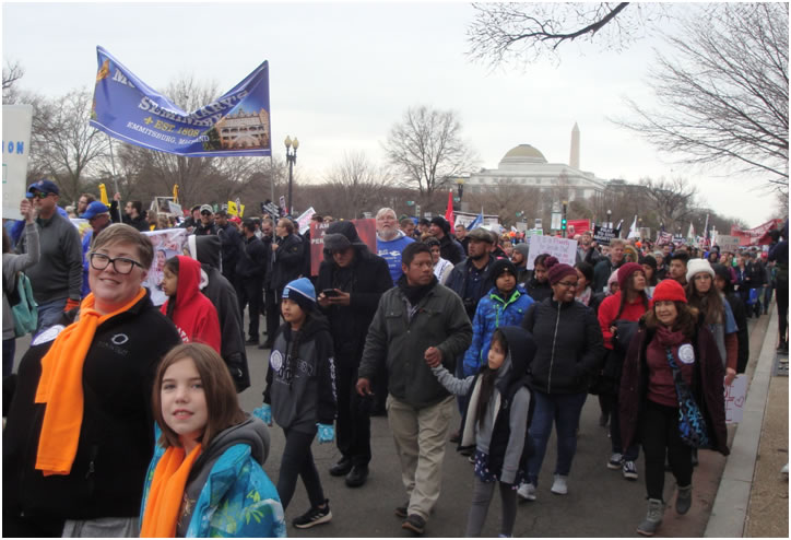 During the March